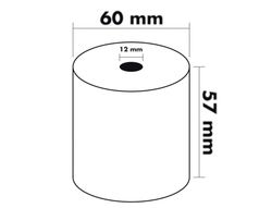 Rollo sumadora térmico Greening 57 mm ancho x 60 mm diámetro sin bisfenol a papel de 70 g/m2