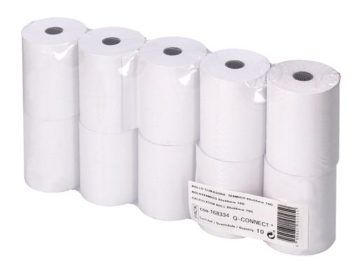 Rollo sumadora termico Greening 80 mm ancho x 60 mm diametro sin bisfenol a papel de 70 g/m2