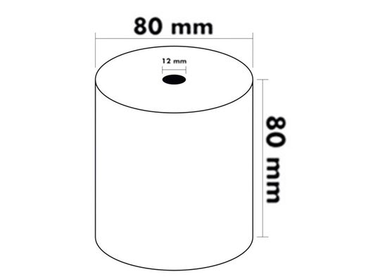 Rollo sumadora termico Greening 80 mm ancho x 80 mm diametro sin bisfenol a papel de 70 g/m2