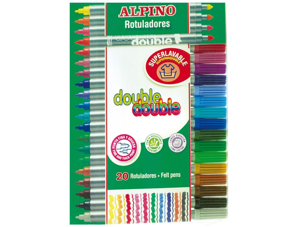 Rotulador Alpino doble punta estuche (20 unidades)