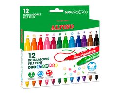 Rotulador alpino stamper duo caja de 12 unidades colores surtidos