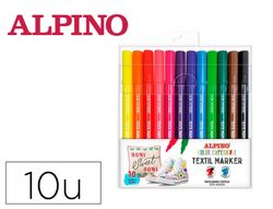 Rotulador alpino textil marker color experience estuche de 10 unidades colores surtidos
