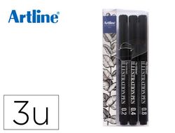 Rotulador artline calibrado micrometrico negro illustration pen billetera ek-280w3iln resistente al