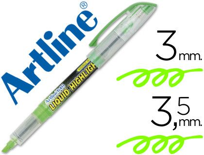 Rotulador Artline Fluorescente Ek-640 Verde -Punta Biselada