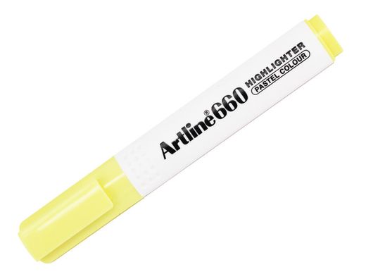 Rotulador artline fluorescente ek-660 amarillo pastel punta biselada