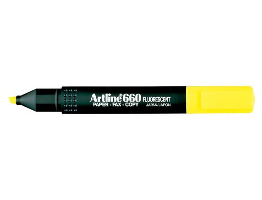 Rotulador Artline Fluorescente Ek-660 Amarillo -Punta Biselada