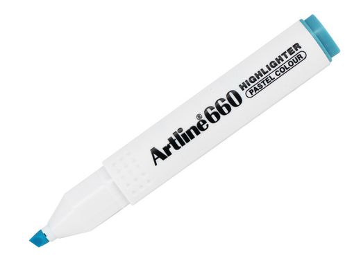 Rotulador artline fluorescente ek-660 azul pastel punta biselada