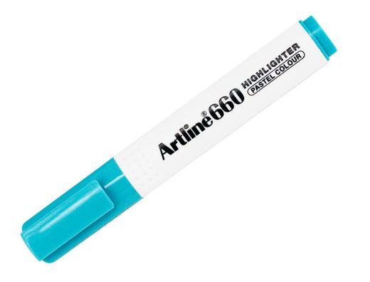 Rotulador artline fluorescente ek-660 azul pastel punta biselada