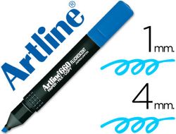 Rotulador Artline Fluorescente Ek-660 Azul -Punta Biselada