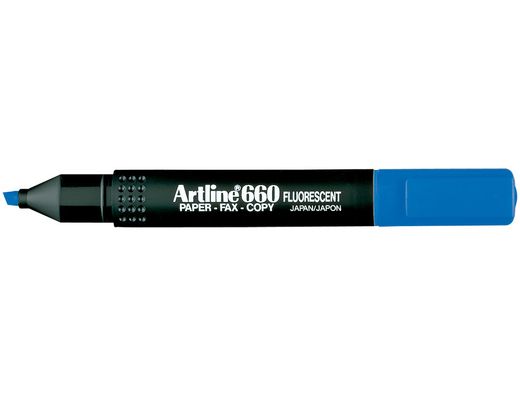 Rotulador Artline Fluorescente Ek-660 Azul -Punta Biselada