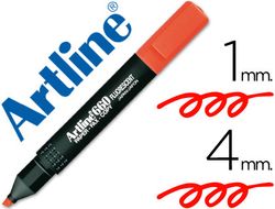 Rotulador Artline Fluorescente Ek-660 Rojo -Punta Biselada