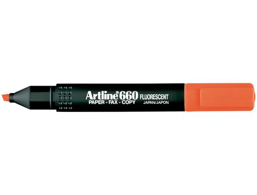 Rotulador Artline Fluorescente Ek-660 Rojo -Punta Biselada