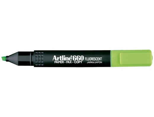 Rotulador Artline Fluorescente Ek-660 Verde -Punta Biselada