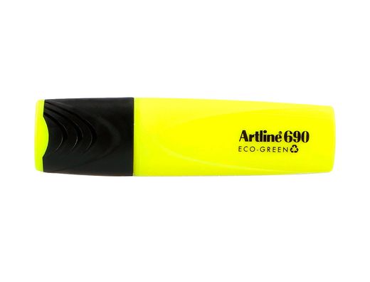Rotulador artline fluorescente ek-690 eco green punta biselada amarillo