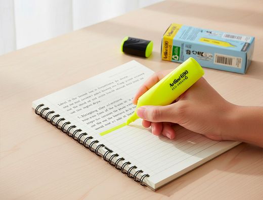 Rotulador artline fluorescente ek-690 eco green punta biselada amarillo