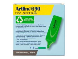 Rotulador artline fluorescente ek-690 eco green punta biselada verde