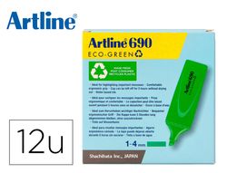 Rotulador artline fluorescente ek-690 eco green punta biselada verde