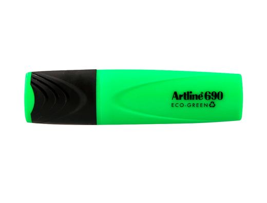 Rotulador artline fluorescente ek-690 eco green punta biselada verde