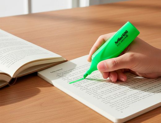 Rotulador artline fluorescente ek-690 eco green punta biselada verde