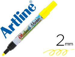 Rotulador Artline Glass Marker Especial Cristal Borrable en Seco O Humedo Color Amarillo Fluor