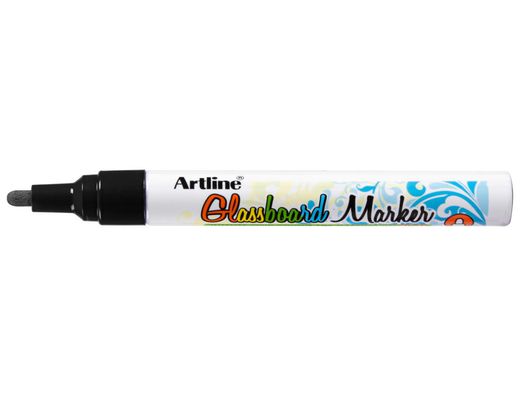 Rotulador Artline Glass Marker Especial Cristal Borrable en Seco O Humedo Color Negro