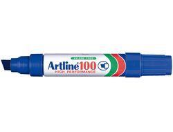 Rotulador Artline Marcador Permanente 100 Azul -Punta Biselada
