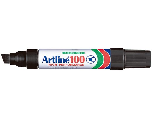 Rotulador Artline Marcador Permanente 100 Negro -Punta Biselada