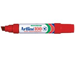 Rotulador Artline Marcador Permanente 100 Rojo -Punta Biselada