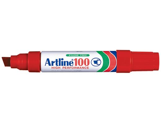 Rotulador Artline Marcador Permanente 100 Rojo -Punta Biselada