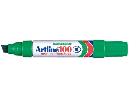 Rotulador Artline Marcador Permanente 100 Verde -Punta Biselada