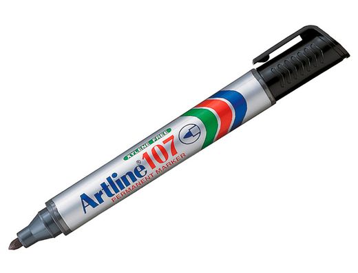Rotulador Artline Marcador Permanente 107 Negro -Punta Redonda