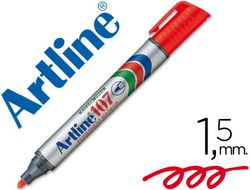 Rotulador Artline Marcador Permanente 107 Rojo -Punta Redonda