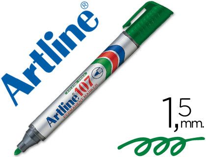 Rotulador Artline Marcador Permanente 107 Verde -Punta Redonda