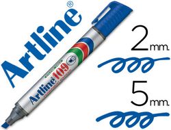 Rotulador Artline Marcador Permanente 109 Azul -Punta Biselada