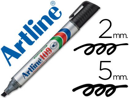 Rotulador Artline Marcador Permanente 109 Negro -Punta Biselada