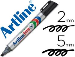 Rotulador Artline Marcador Permanente 109 Negro -Punta Biselada