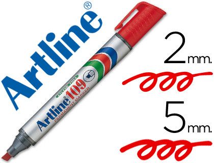 Rotulador Artline Marcador Permanente 109 Rojo -Punta Biselada