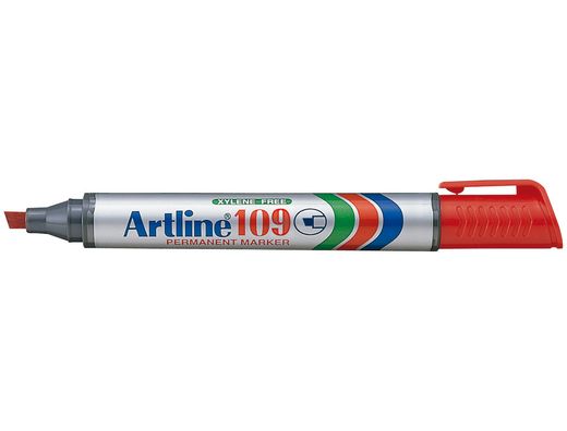 Rotulador Artline Marcador Permanente 109 Rojo -Punta Biselada
