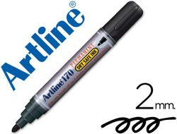 Rotulador Artline Marcador Permanente 170 Negro -Punta Redonda 2 mm -Antisecado