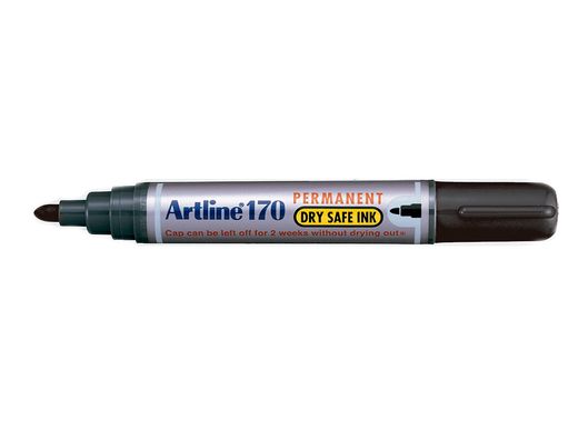 Rotulador Artline Marcador Permanente 170 Negro -Punta Redonda 2 mm -Antisecado
