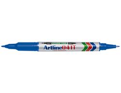 Rotulador Artline Marcador Permanente Ek-041T Azul -Doble Punta 0.4 y 1.0 Mm
