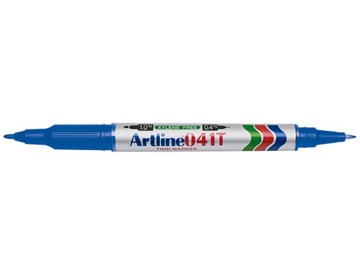 Rotulador Artline Marcador Permanente Ek-041T Azul -Doble Punta 0.4 y 1.0 Mm