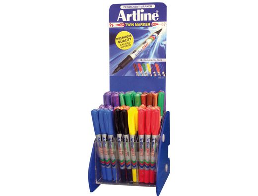 Rotulador Artline Marcador Permanente Ek-041T -Doble Punta 0.4 y 1.0 mm -Expositor de 72 Unidades Stda