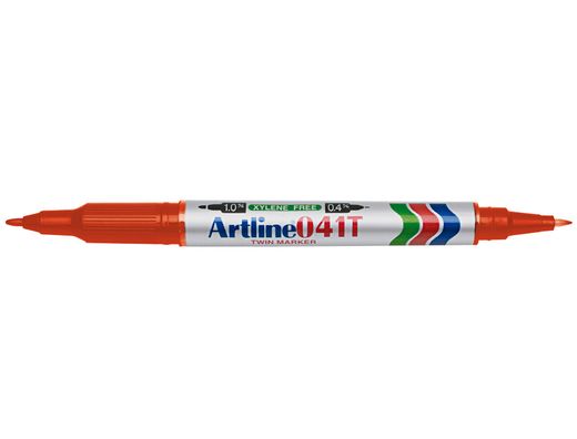 Rotulador Artline Marcador Permanente Ek-041T Rojo -Doble Punta 0.4 y 1.0 Mm