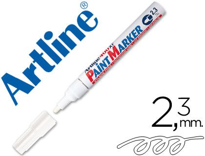 Rotulador Artline Marcador Permanente Ek-400 Xf Blanco -Punta Redonda 2.3 mm -Metal Caucho y Plastico