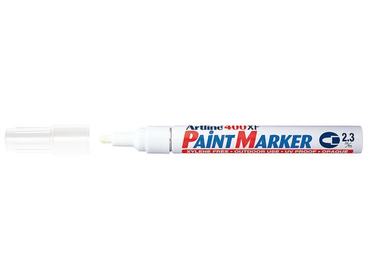 Rotulador Artline Marcador Permanente Ek-400 Xf Blanco -Punta Redonda 2.3 mm -Metal Caucho y Plastico