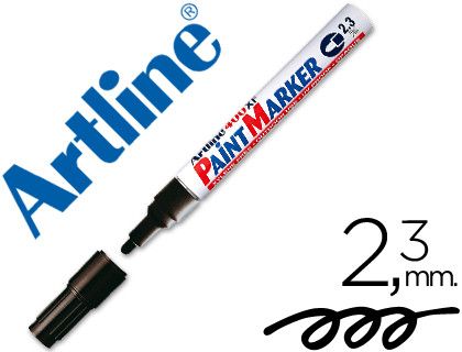 Rotulador Artline Marcador Permanente Ek-400 Xf Negro -Punta Redonda 2.3 mm -Metal Caucho y Plastico