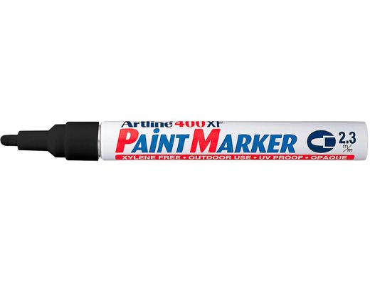 Rotulador Artline Marcador Permanente Ek-400 Xf Negro -Punta Redonda 2.3 mm -Metal Caucho y Plastico