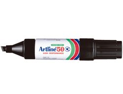Rotulador Artline Marcador Permanente Ek-50 Negro -Punta Biselada 6 mm -Papel Metal y Cristal