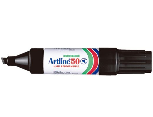 Rotulador Artline Marcador Permanente Ek-50 Negro -Punta Biselada 6 mm -Papel Metal y Cristal